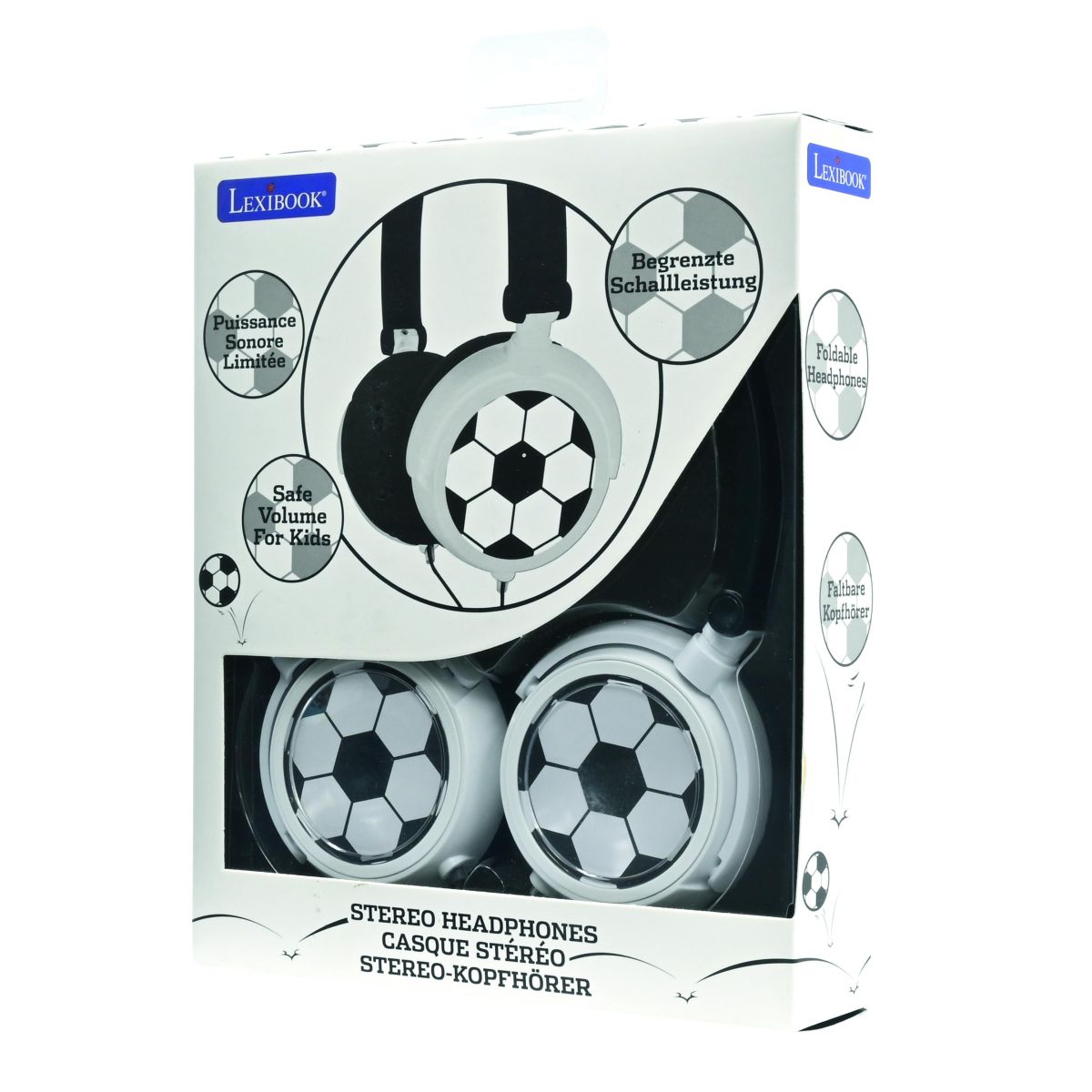 Lexibook Skládací drátová sluchátka Fotbal s limitem hlasitosti