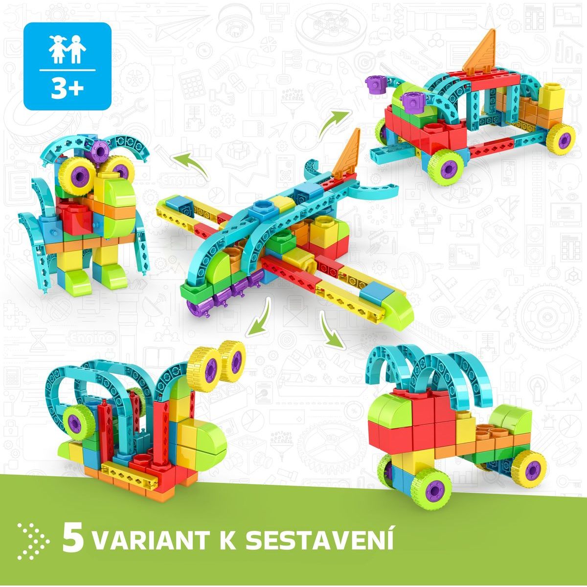 Engino Qboidz Letadlo 5 modelů