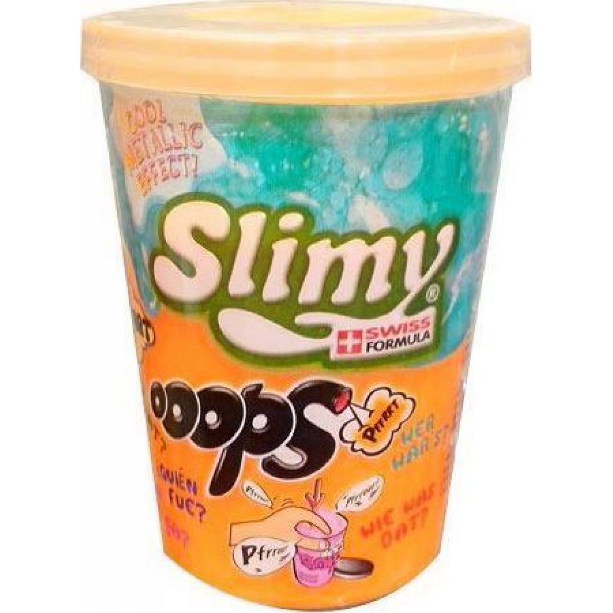 Slimy sliz metalic prdící kelímek 80g oranžový