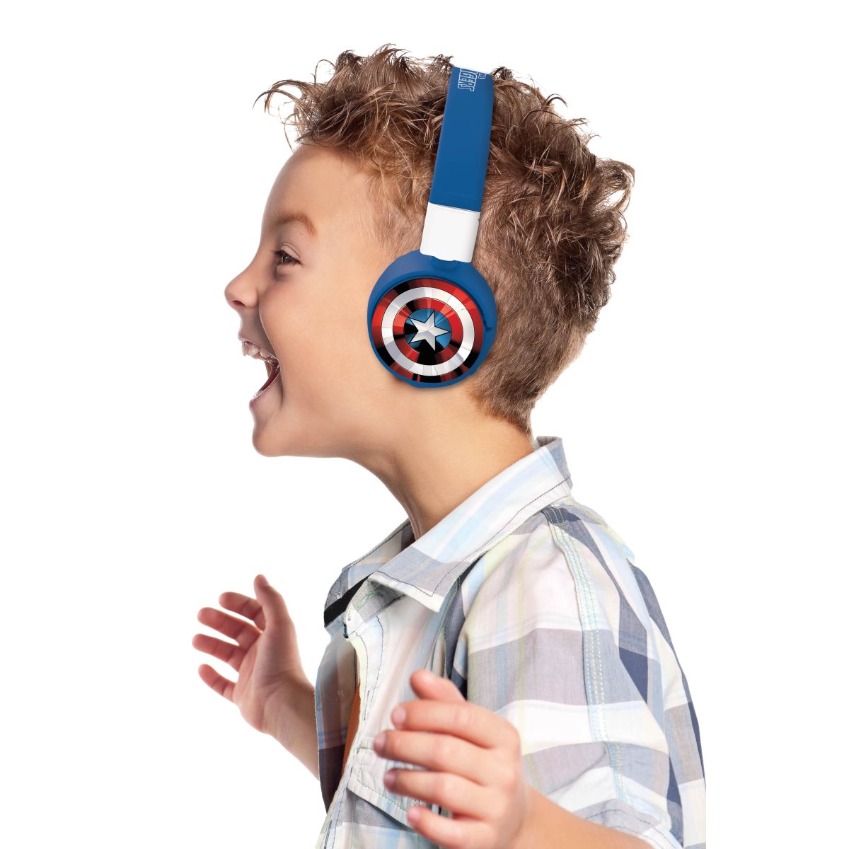 Lexibook 2v1 bluetooth skládací sluchátka Avengers s limitem hlasitosti