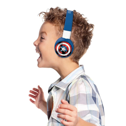 Lexibook 2v1 bluetooth skládací sluchátka Avengers s limitem hlasitosti