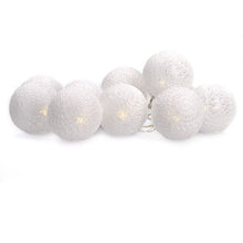 LED řetěz vánoční koule bavlněné, 10 LED, 1m, 2 x AA, IP20