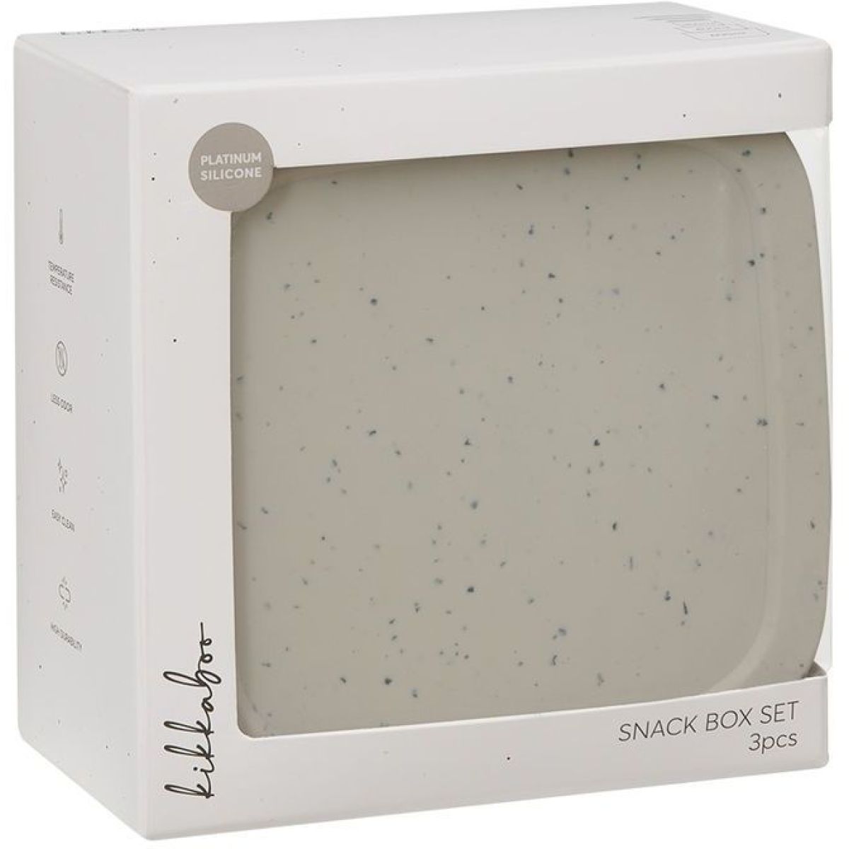 KikkaBoo Sada boxů na svačinu 3 ks Platinum Silicone Sand
