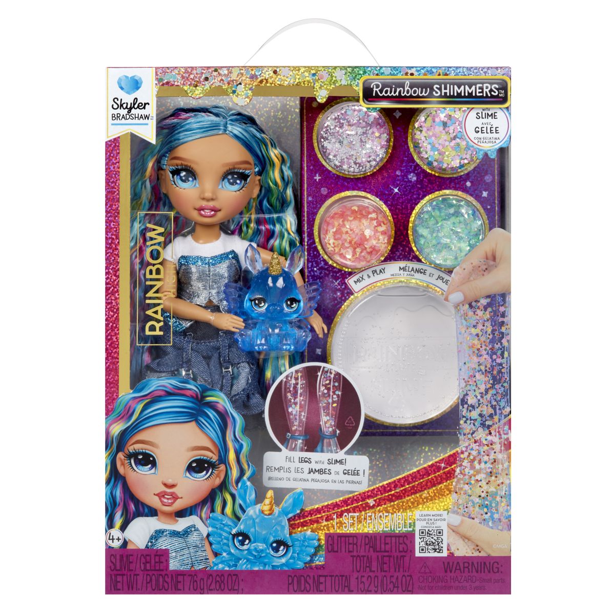 Rainbow High Panenka se slizem a třpytkami - Skyler (blue)