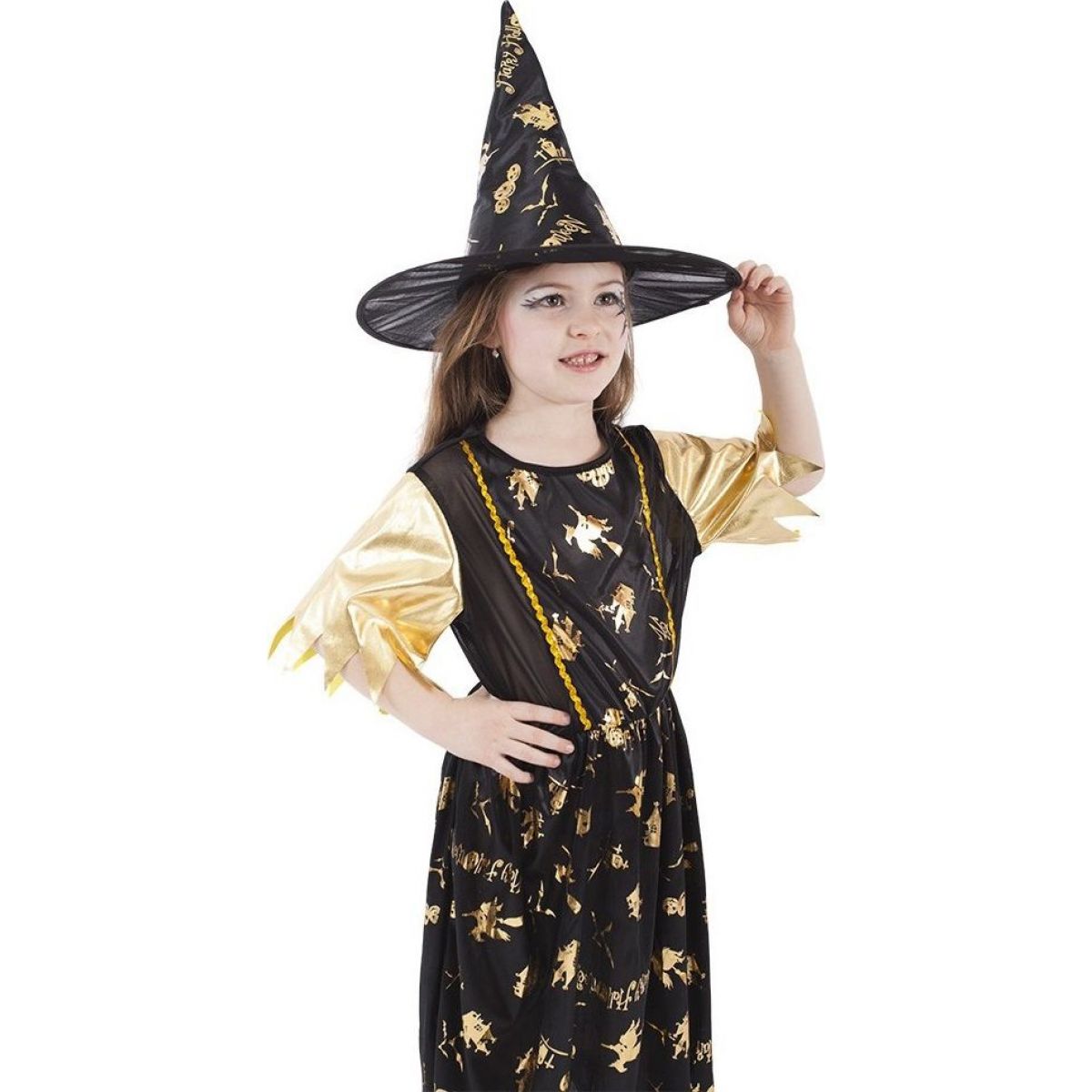 Rappa Dětský kostým Čarodějnice Halloween 116 - 128 cm