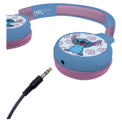 Lexibook 2v1 bluetooth skládací sluchátka Stitch s limitem hlasitosti