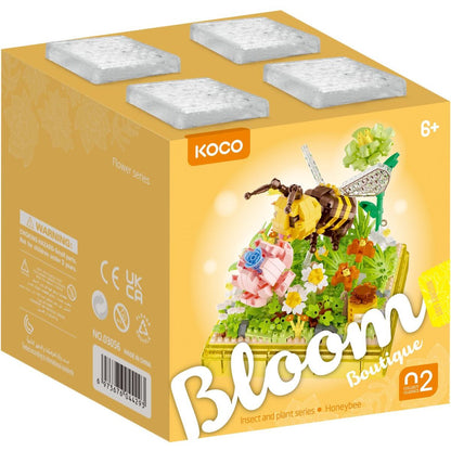 Stavebnice mini KOCO Včelka plast 668ks v krabičce 11x12x11cm