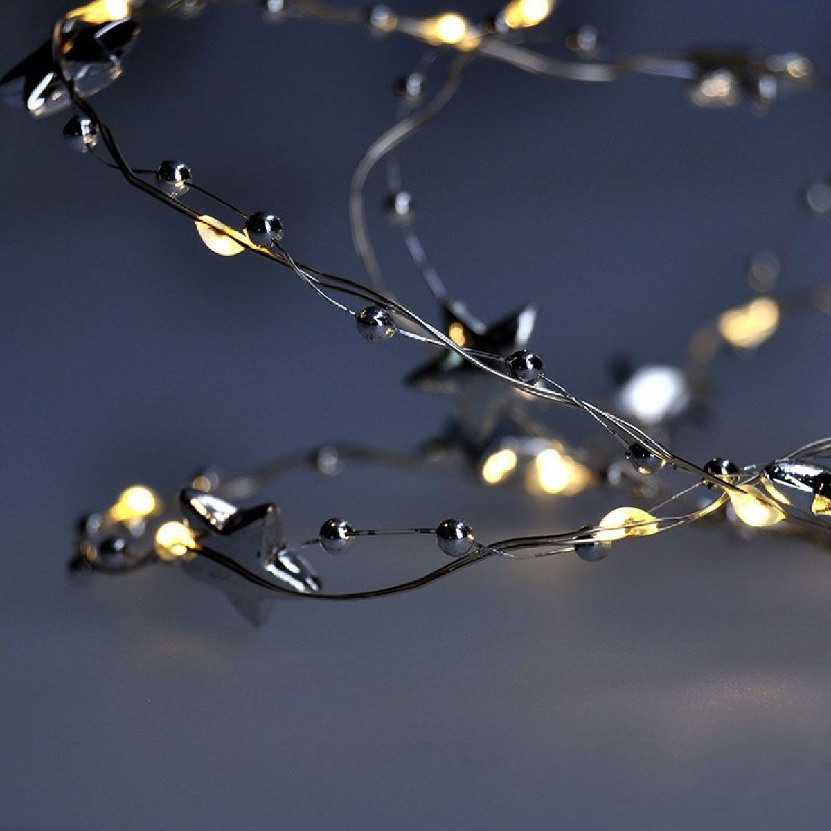 LED řetízek s dekoracemi, 20 LED řetěz, 1m, 2 x AA, IP20