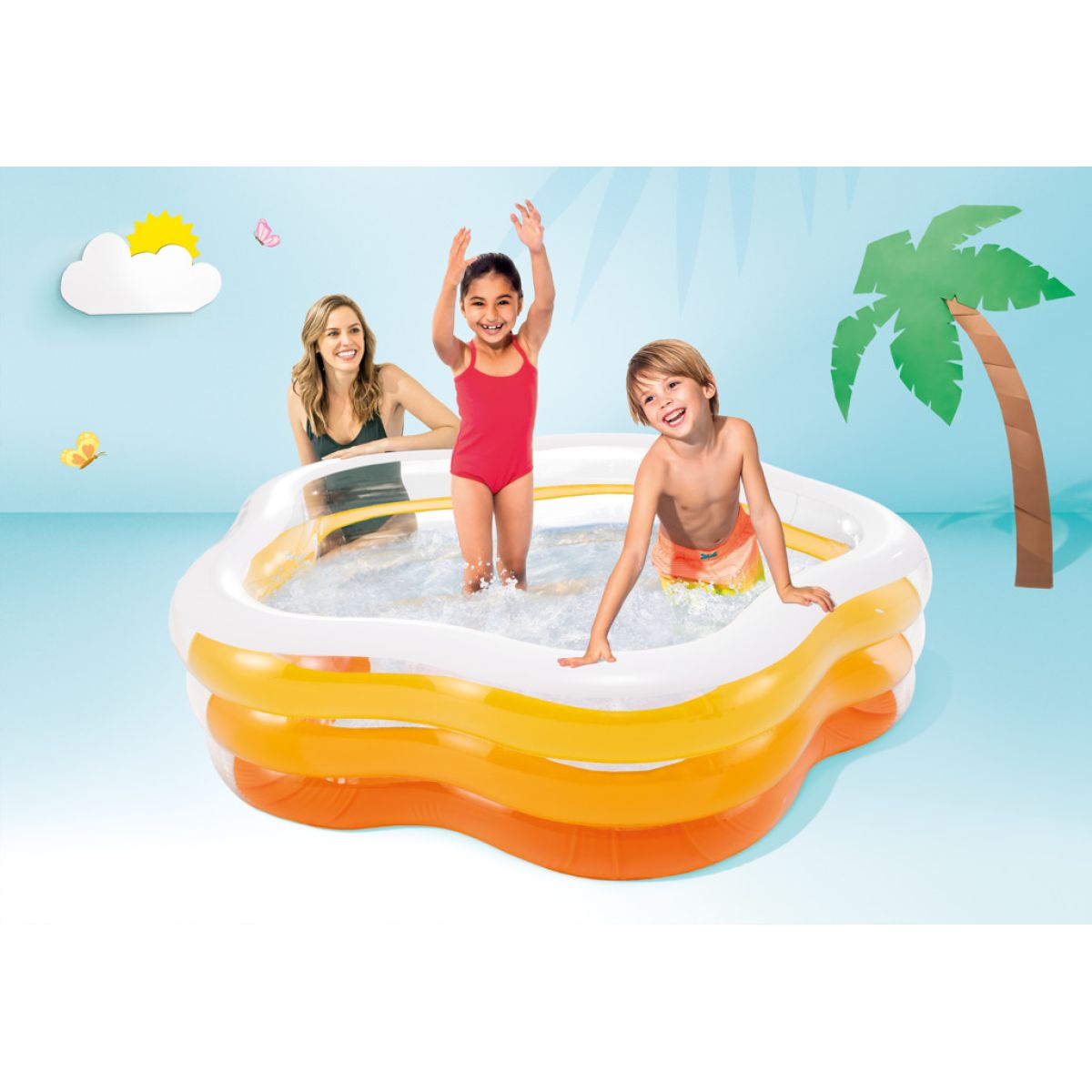 Intex 56495 Bazén barevný pětiúhelník 185x180cm