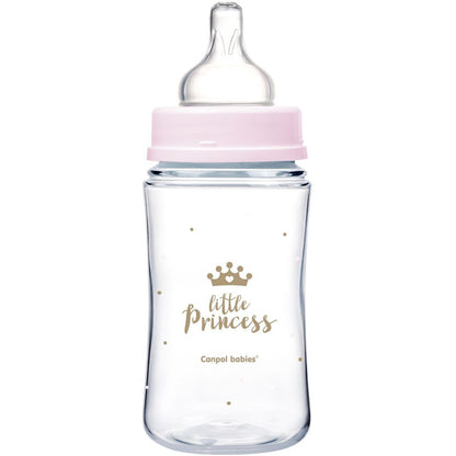 Canpol babies Lahev se širokým hrdlem Royal Baby 240 ml růžová