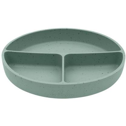 KikkaBoo Talíř dělený s přísavkou Platinum Silicone Sage