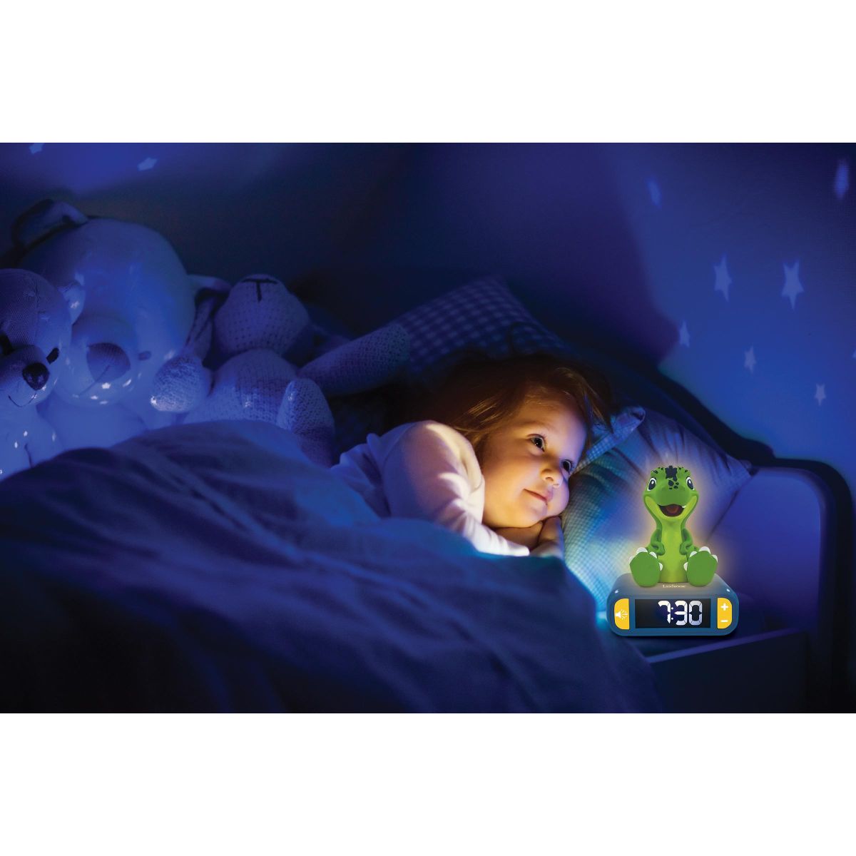 Lexibook Budík Dinosaurus se svítící figurkou