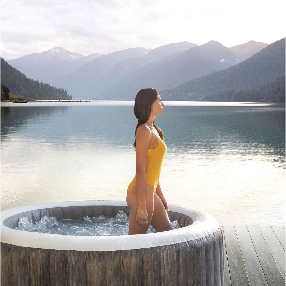 Intex 28440NP Vířivka PureSpa™ Greywood Bubble Deluxe pro 4 osoby