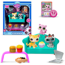 Littlest Pet Shop Bufet Sada 3 figurek s oranžovou, šedou kočkou a koťátkem