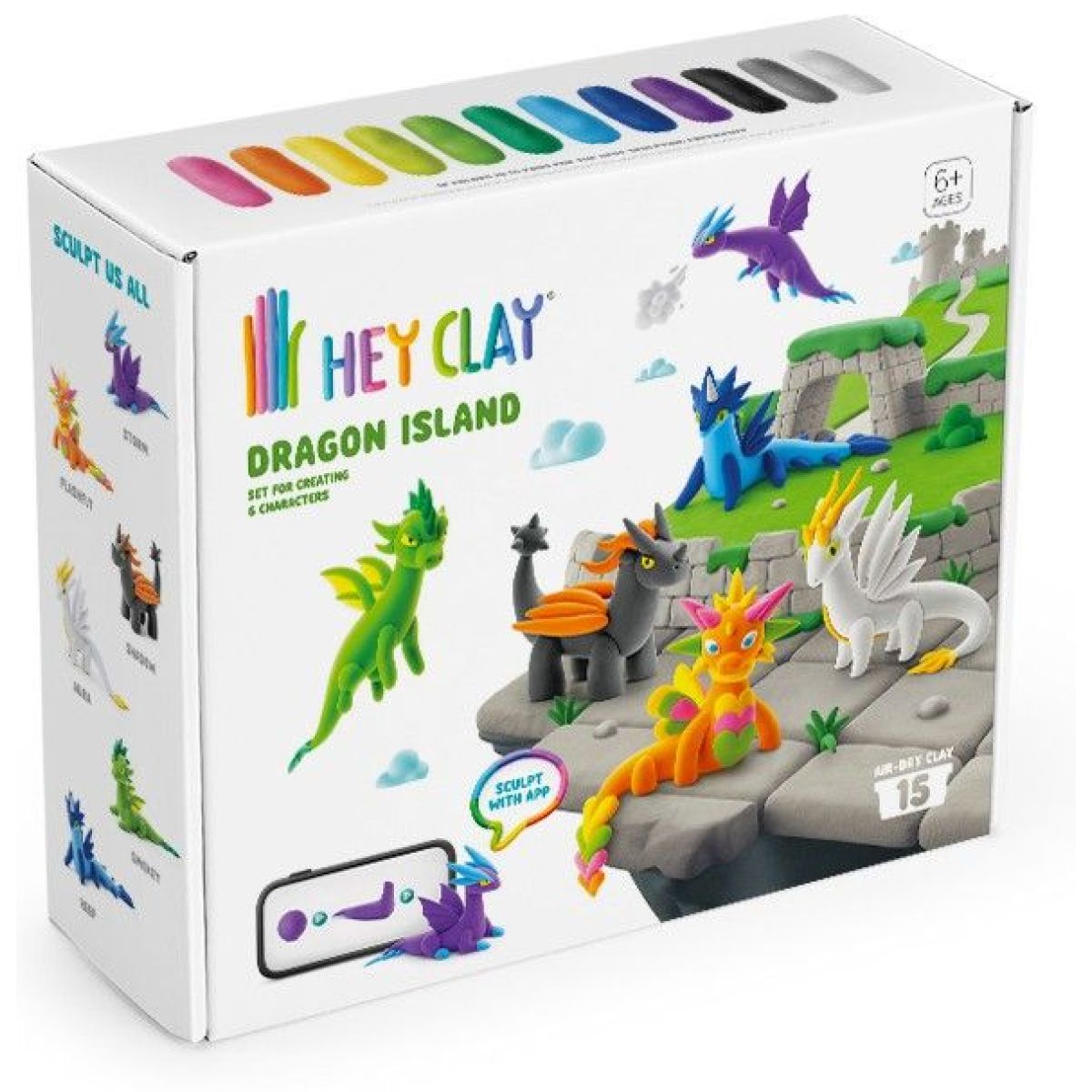 TM Toys Hey Clay Dračí ostrov Modelovací sada s doplňky