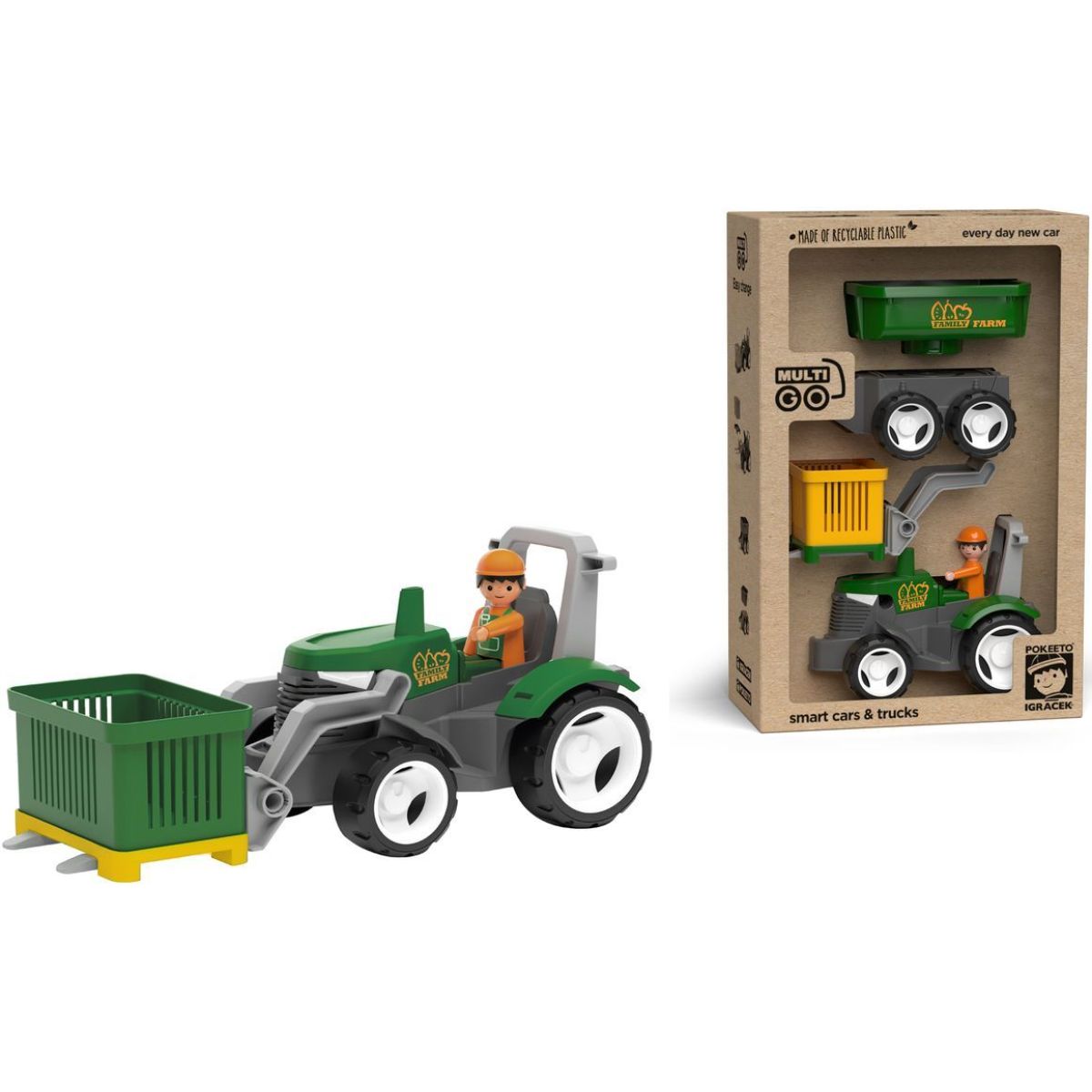 ECO MultiGO Farm 2+1 - Igráček farmář, traktor s přívěsem