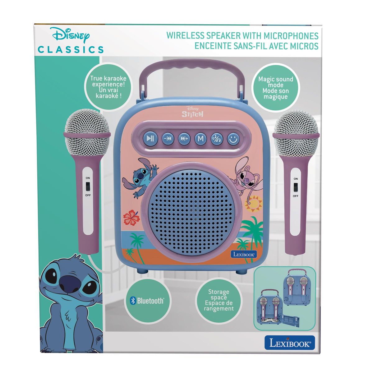 Lexibook Bezdrátový reproduktor Stitch se 2 mikrofony a měničem hlasu