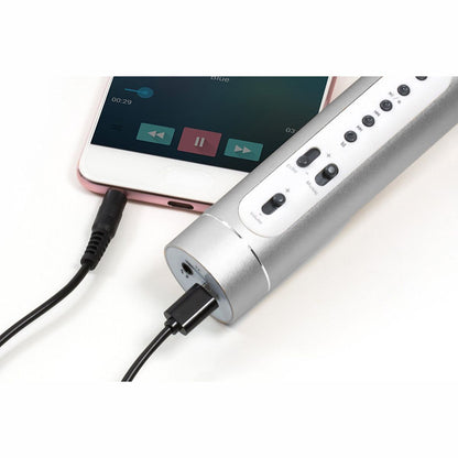 Mikrofon karaoke Bluetooth stříbrný