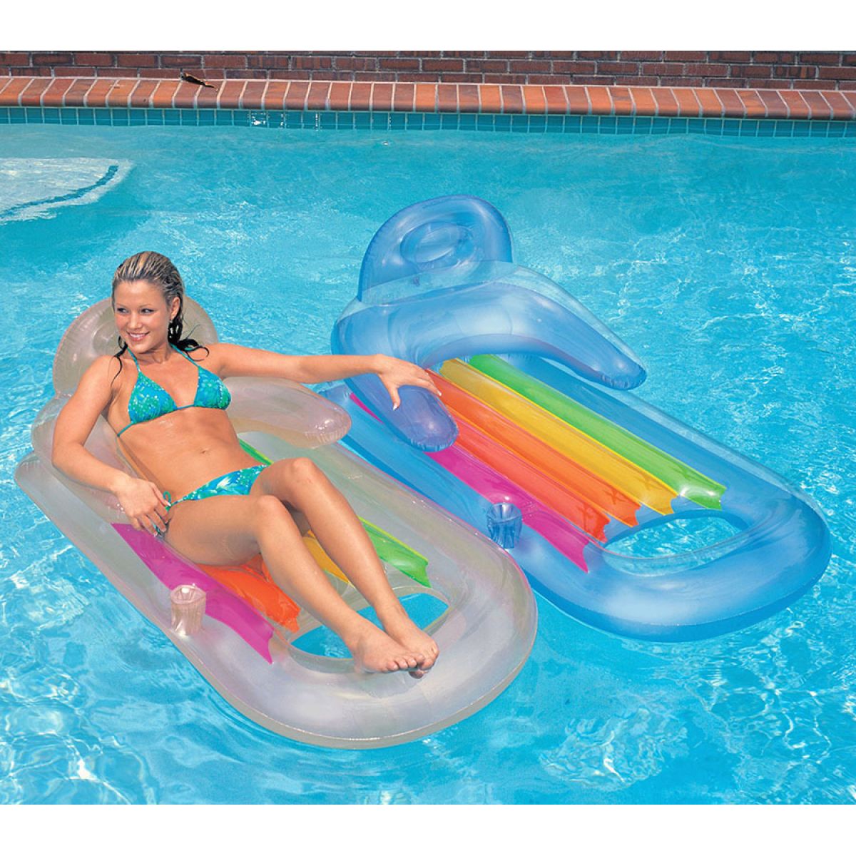 Intex 58802 Nafukovací lehátkové křeslo 160 x 85 cm - Modrá