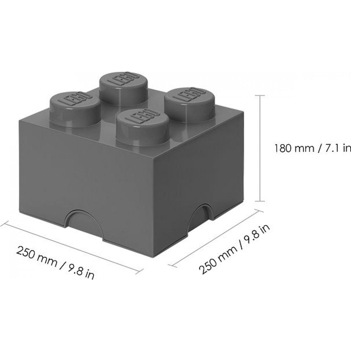 LEGO® Úložný box 25 x 25 x 18 cm Tmavě šedá