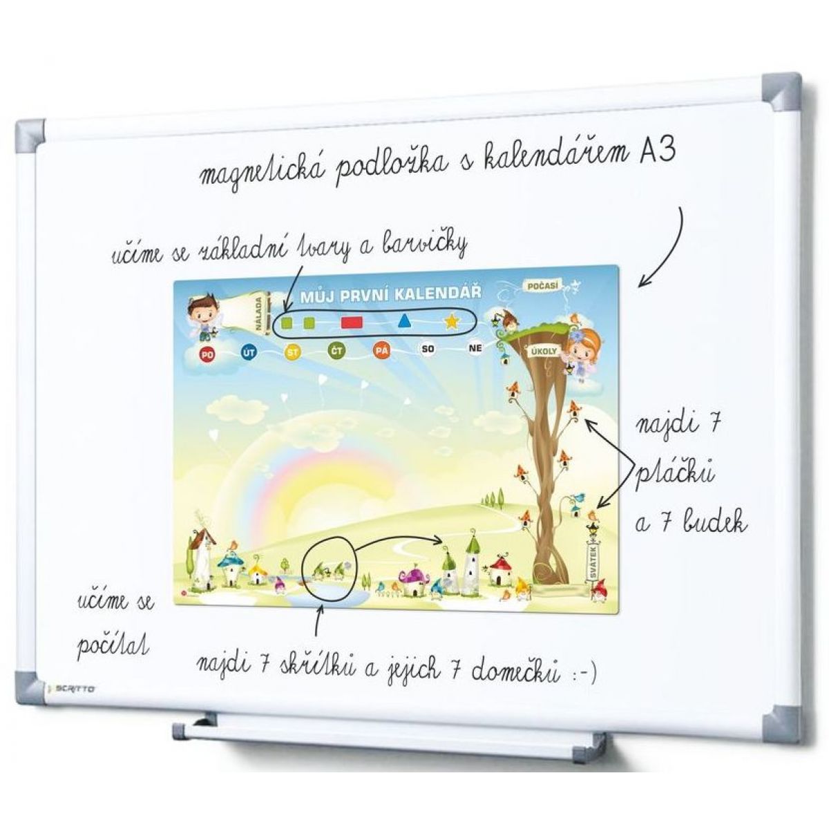 Kalendář magnetický - Školka 114 ks magnetek
