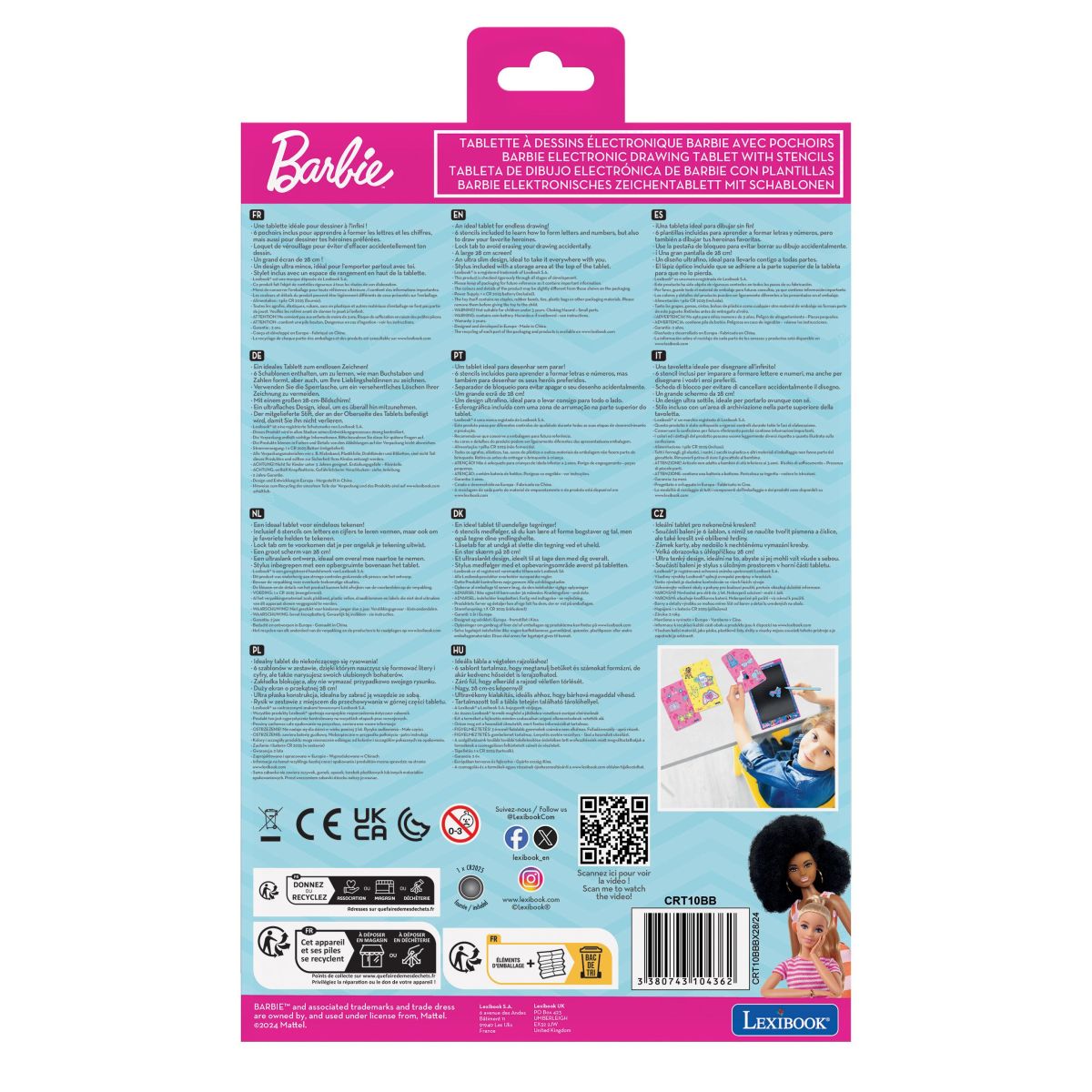 Lexibook Kreslicí tablet Barbie s E-inkem