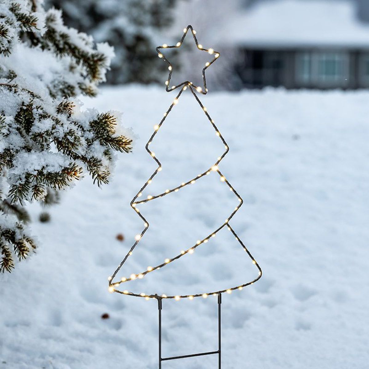 Solight LED venkovní dekorace vánoční stromeček, 85x LED, časovač, 68cm, 3x AA