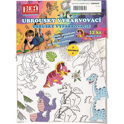 Ubrousky vybarvovací dinosauři (12 ks)