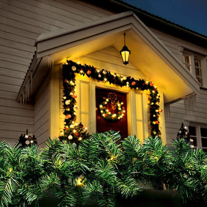 Solight LED vánoční girlanda s jehličím, 7m, 112x LED, časovač, 230V, IP44