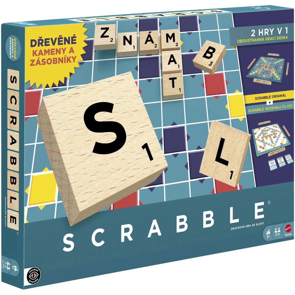 Mattel Scrabble dřevěná edice CZ