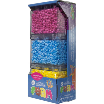 Ultra Foam mix balení 3 ks - modrá, nachová, žlutá modelovací hmota