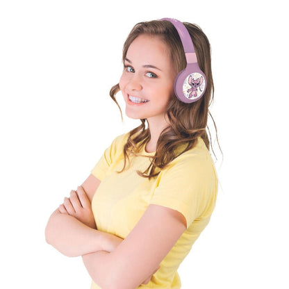 Lexibook 2v1 bluetooth skládací sluchátka Stitch Angel s limitem hlasitosti