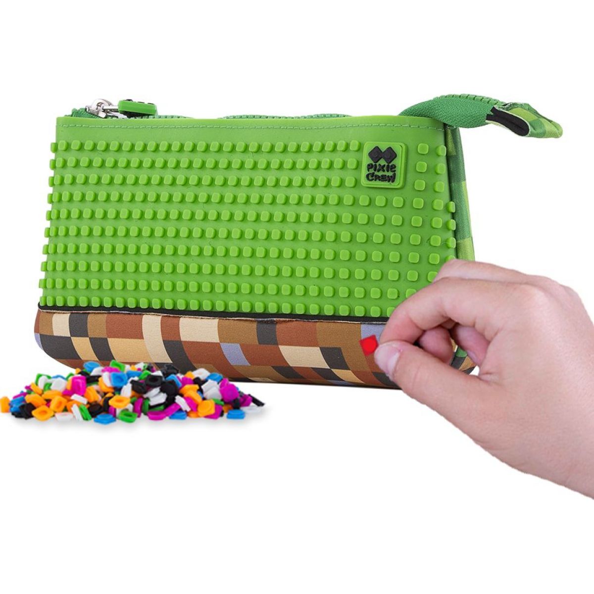 Pixie Crew velké pouzdro Minecraft zeleno hnědé