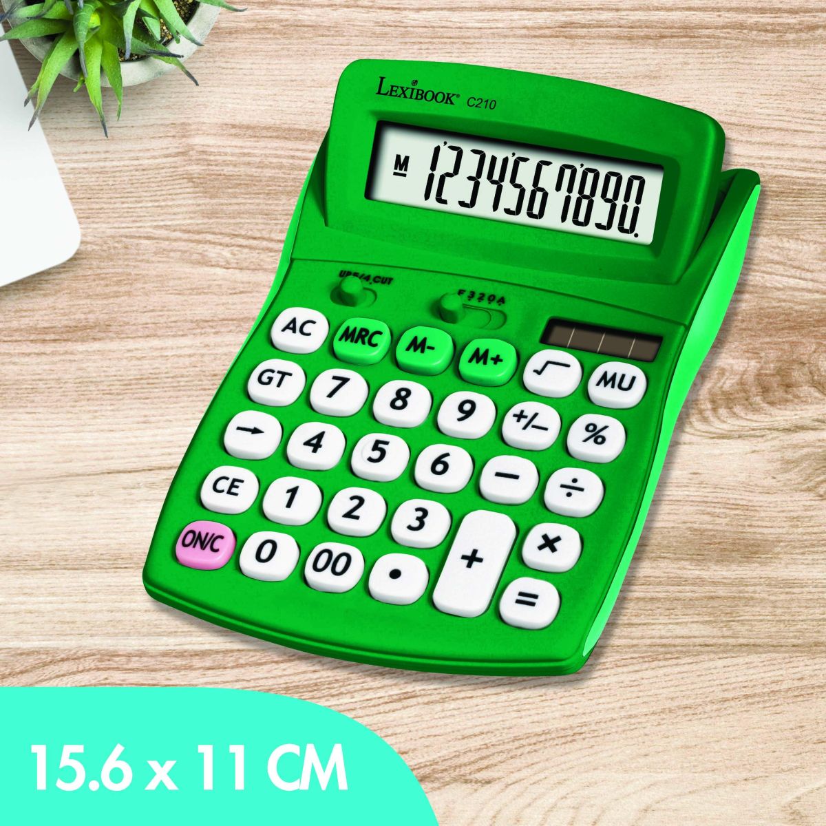 Lexibook 10místná kapesní kalkulačka s gumovým povrchem zelená