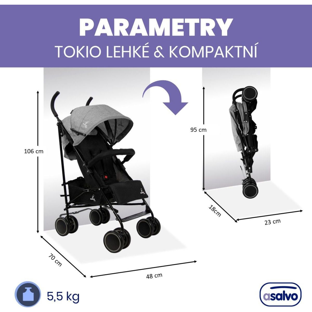 Asalvo TOKIO golfáče 6 m - 15 kg anthracite