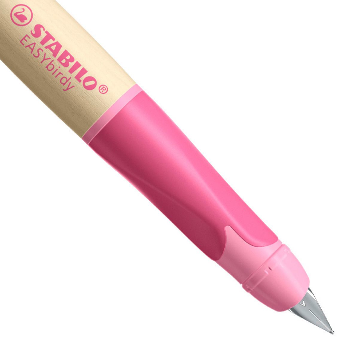 Ergonomické plnicí pero pro leváky - STABILO EASYbirdy Timber růžová vč. bombičky
