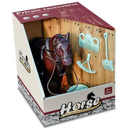 Alltoys Koník s doplňky tmavě hnědý