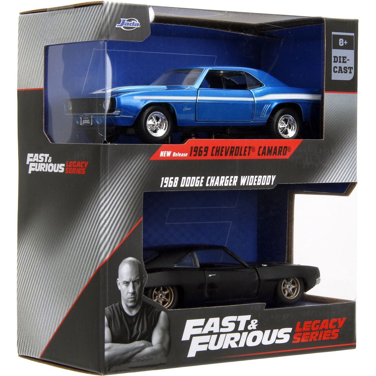 Jada Rychle a zběsile Twin Pack Chevrolet Camaro 1969 a Dodge Charge Wide Body 1968, 1:32 Wave