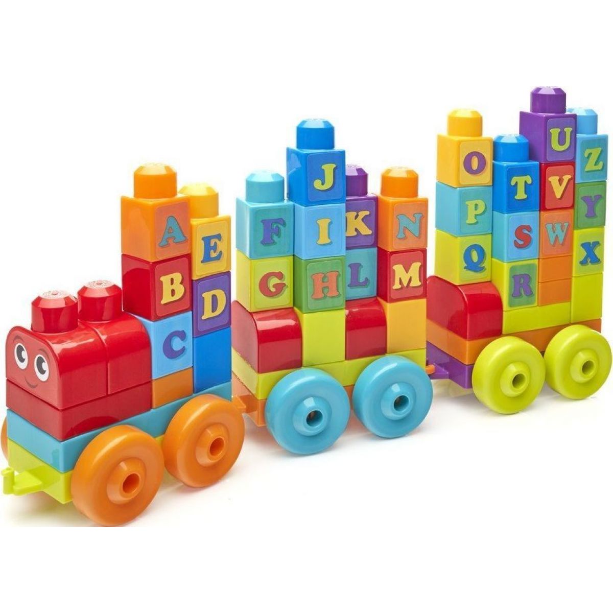 Megabloks Stavebnice Vláček s písmenky 60 dílků