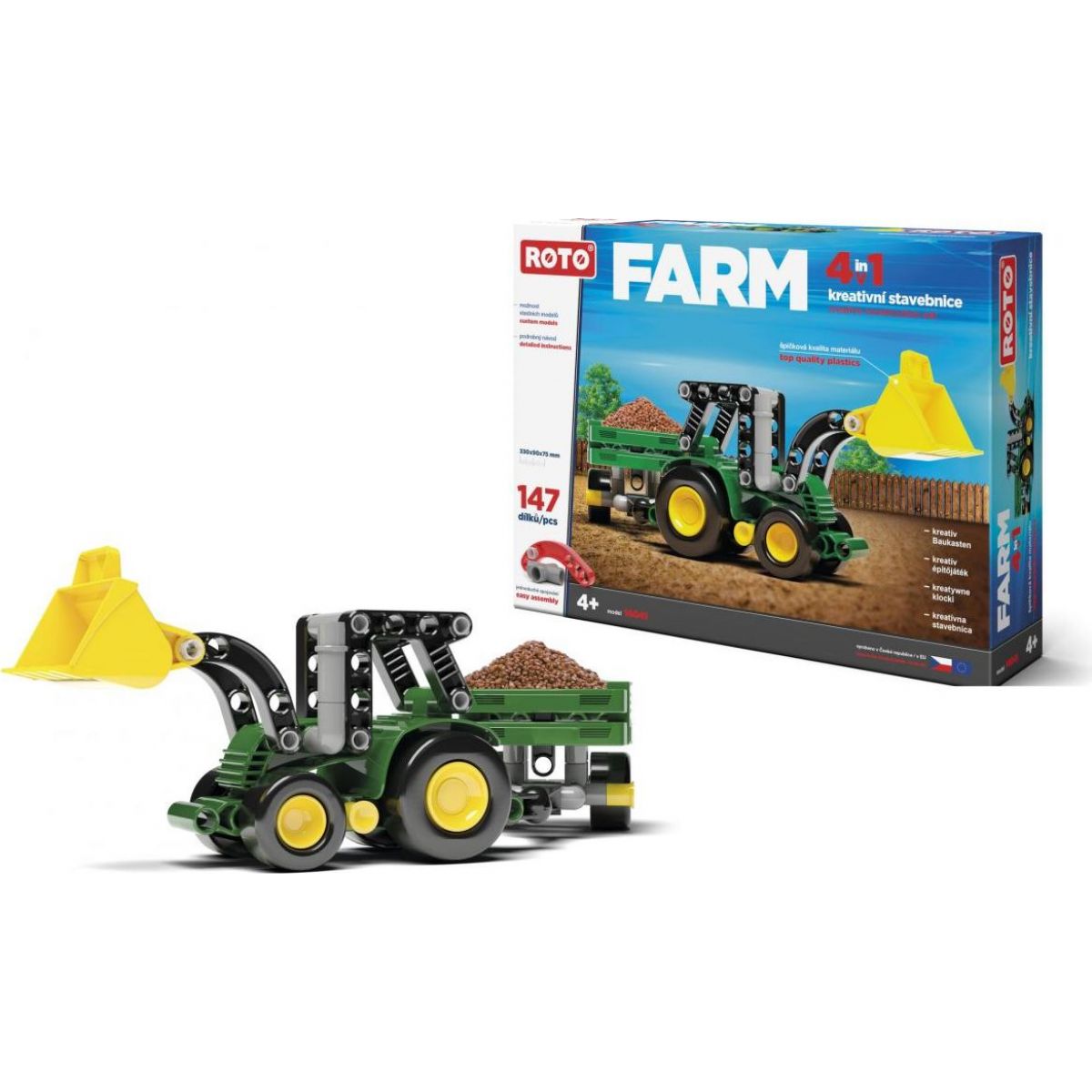 Roto Stavebnice 4 v 1 Farmářská technika 147 dílků