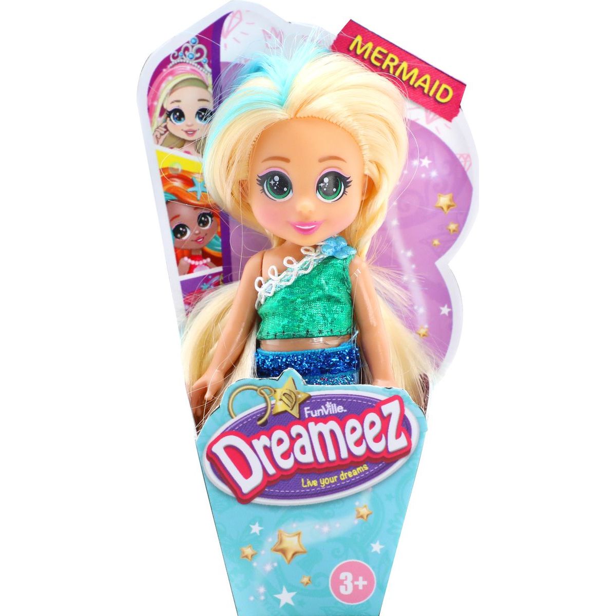 Funville Dreameez mini mořská panna v kornoutku blond vlásky