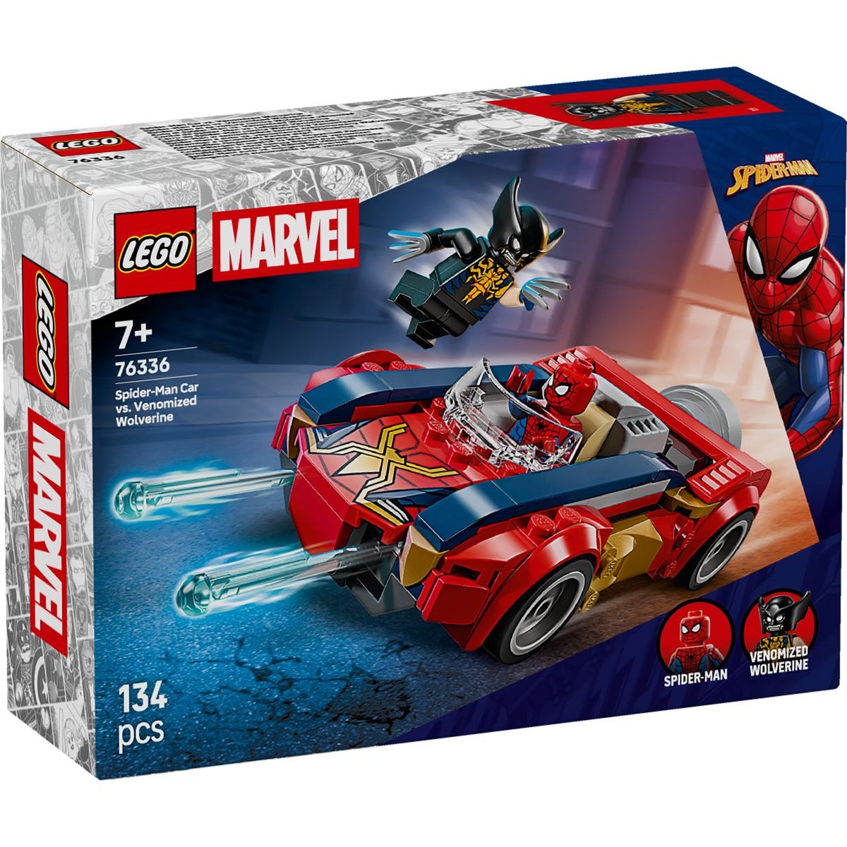 LEGO® 76336 Spider-Man a auto vs. venomizovaný Wolverine