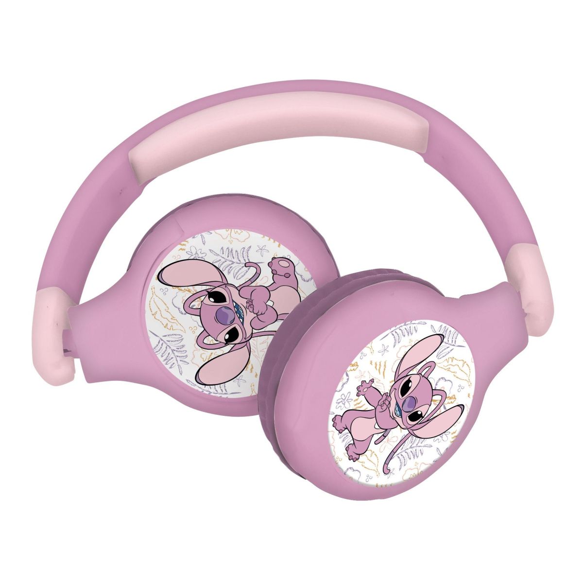 Lexibook 2v1 bluetooth skládací sluchátka Stitch Angel s limitem hlasitosti