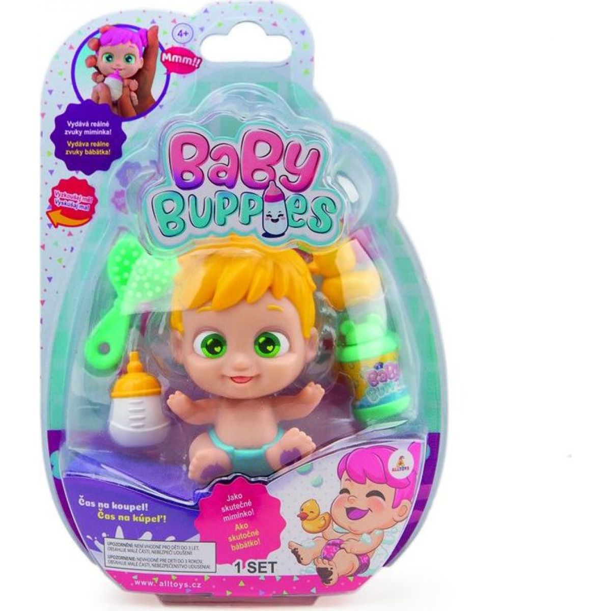Baby Buppies miminko Kluk žluté vlasy koupání