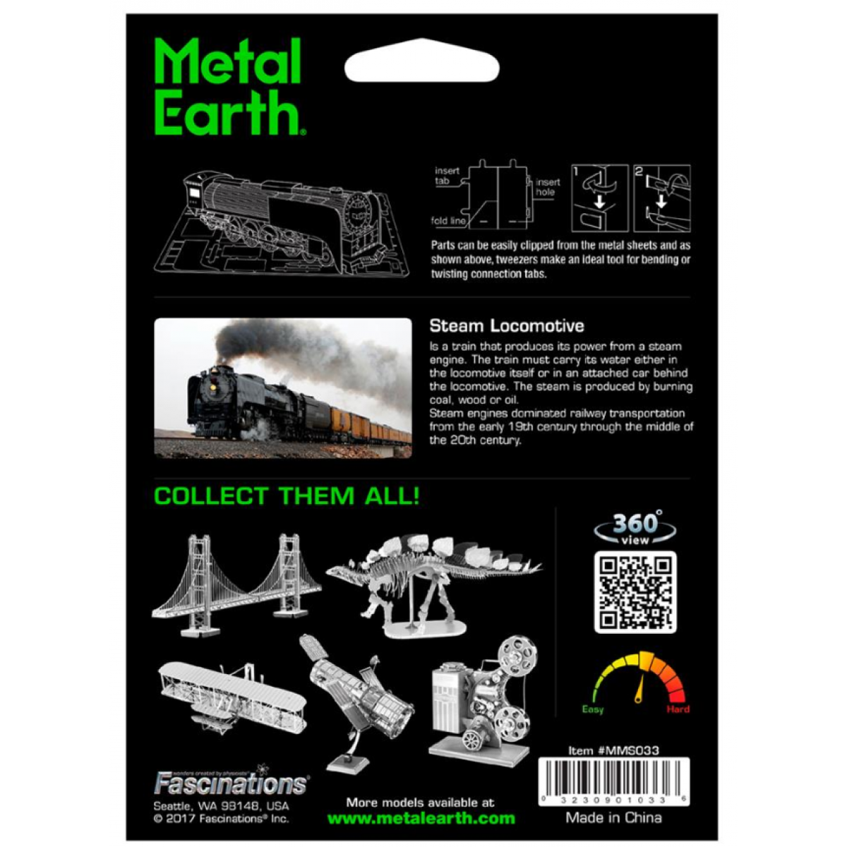 Metal Earth 3D Puzzle Steam Locomotive 14 dílků