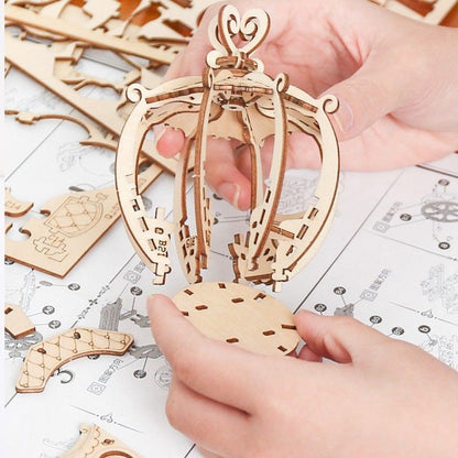 RoboTime dřevěné 3D puzzle Pohádkový kočár