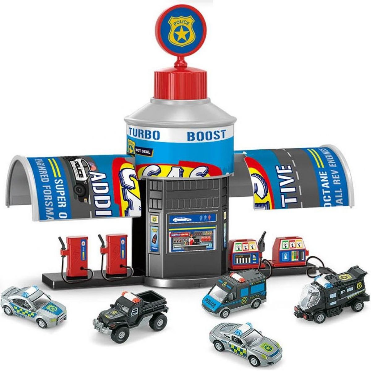 Alltoys Benzínová pumpa pro auta Policie
