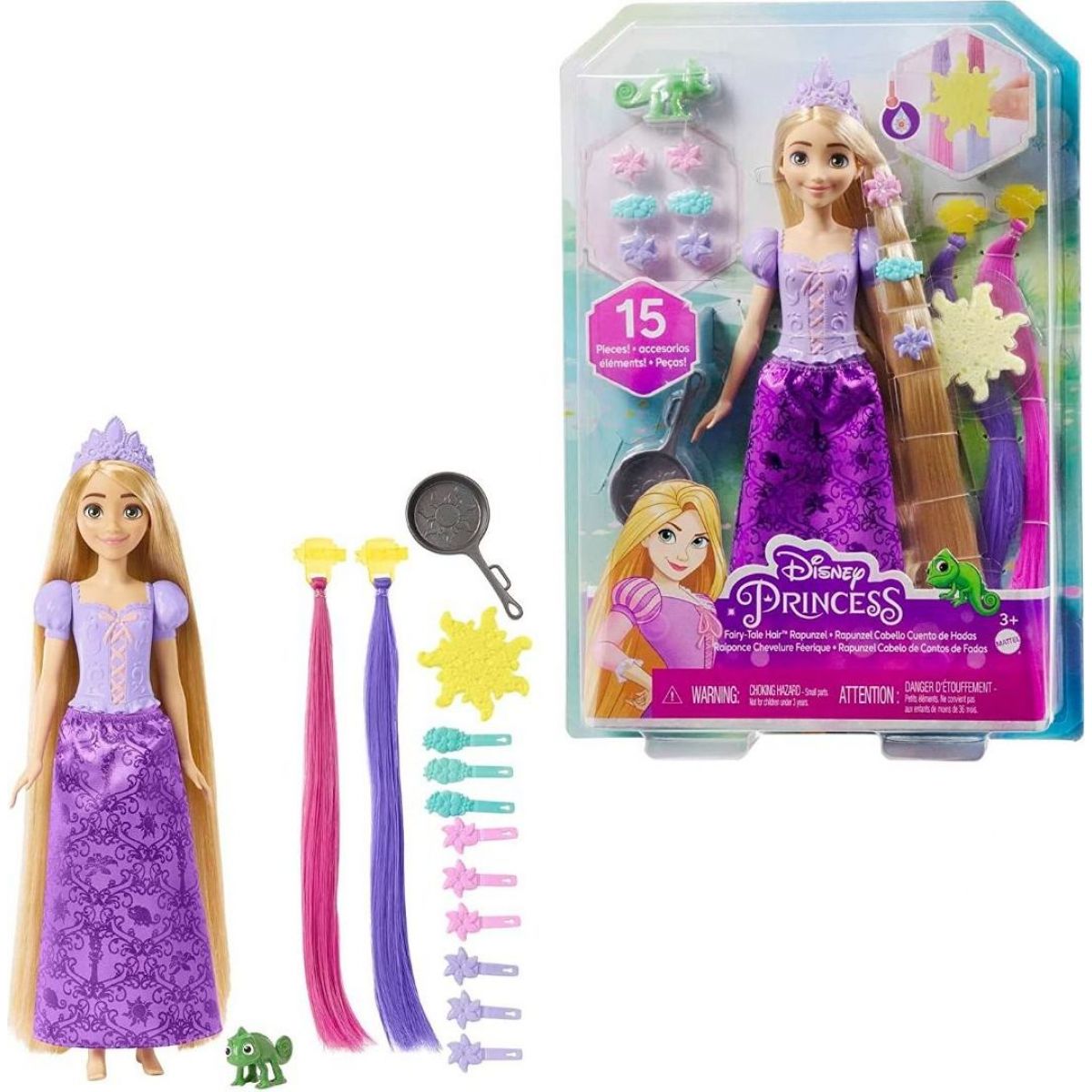 Mattel Disney Princess panenka Locika s Pohádkovými Vlasy 29 cm