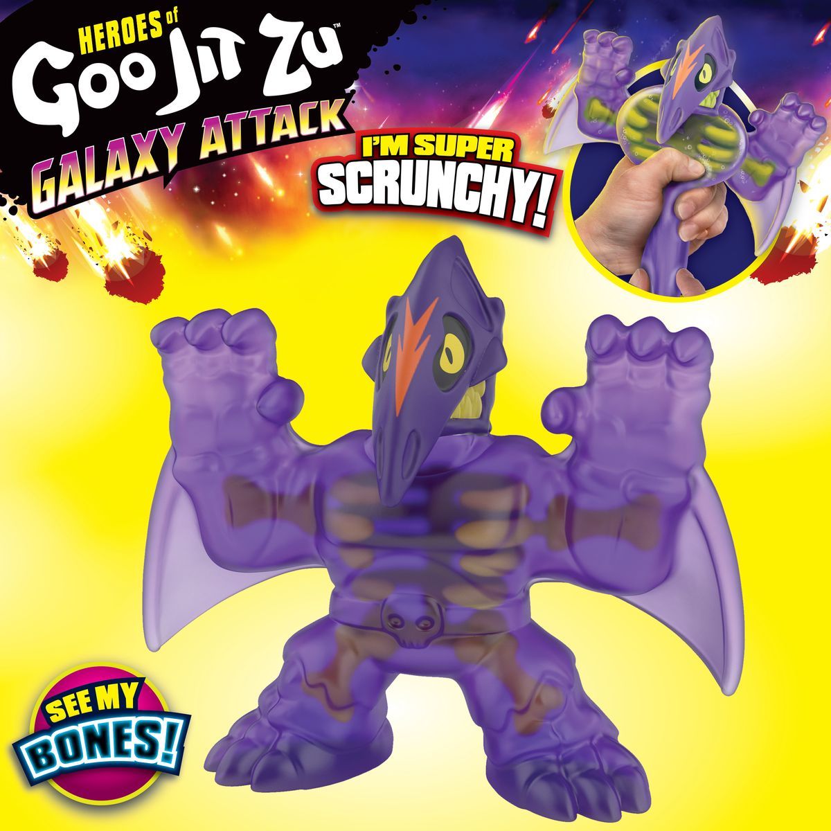 Goo Jit Zu figurka Galaktický útok Série 5 Sun Fyre Blazagon vs. Dark Matter Terrack 12 cm - Poškozený obal