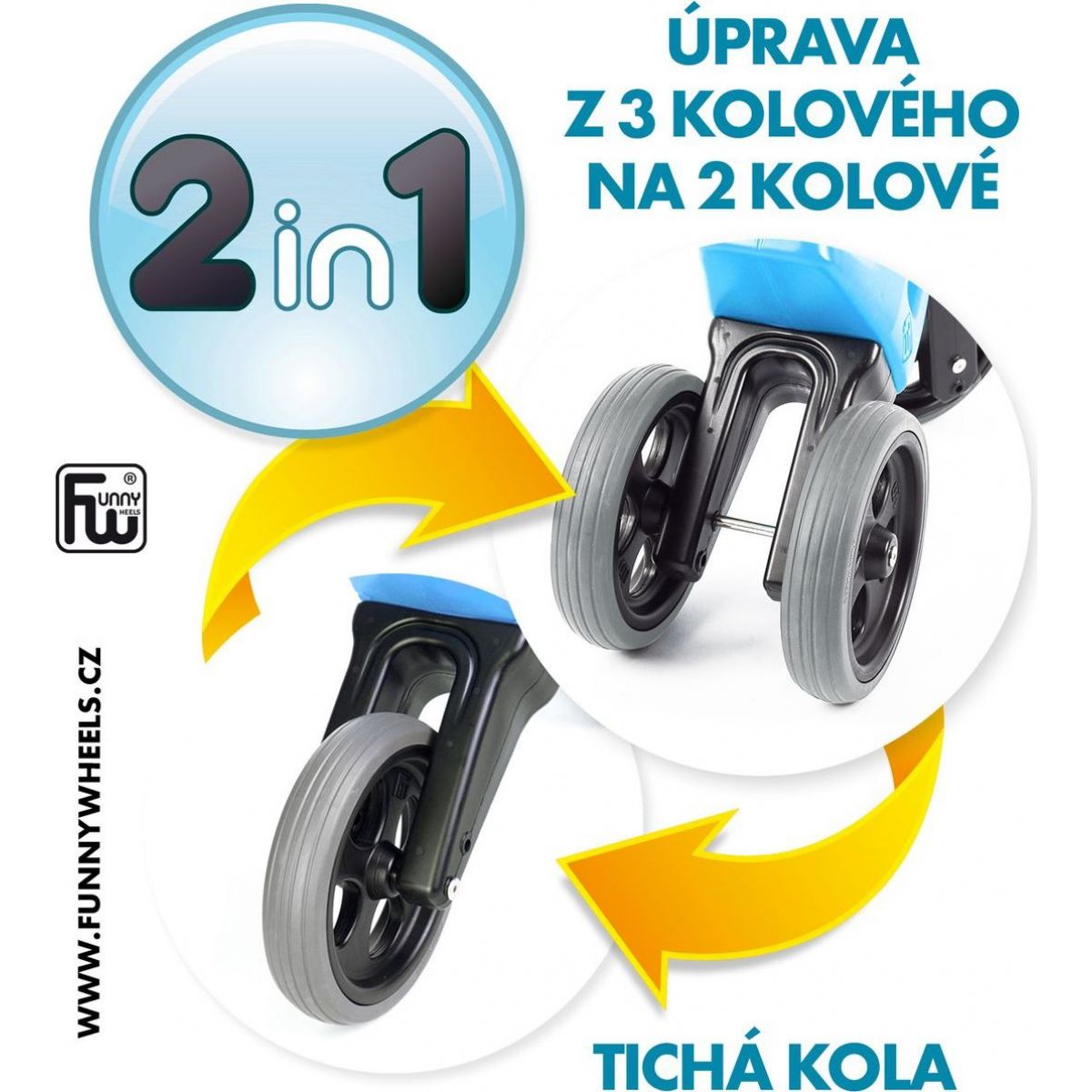 Odrážedlo modré Funny Wheels 2 v 1